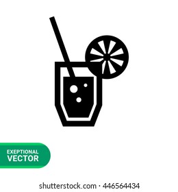Soda glass with straw