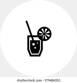 Soda glass with straw