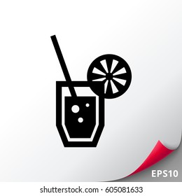 Soda glass with straw