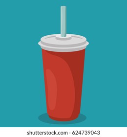 soda glass with straw