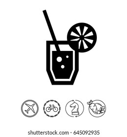 Soda glass with straw
