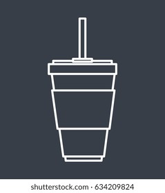 soda glass with straw icon