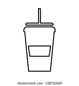 soda glass with straw icon vector illustration design