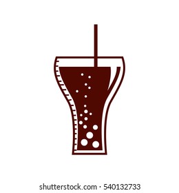 soda glass with straw icon vector illustration design