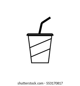 soda glass with straw icon vector illustration design