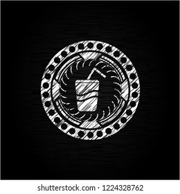soda icon with chalkboard texture