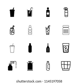 Soda icon. collection of 16 soda filled and outline icons such as bottle, drink, bottle for fitness, canister. editable soda icons for web and mobile.