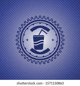soda icon with denim texture