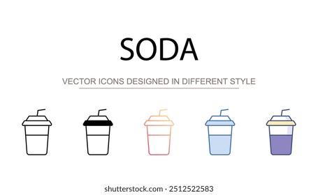 Soda icon design with white background stock illustration