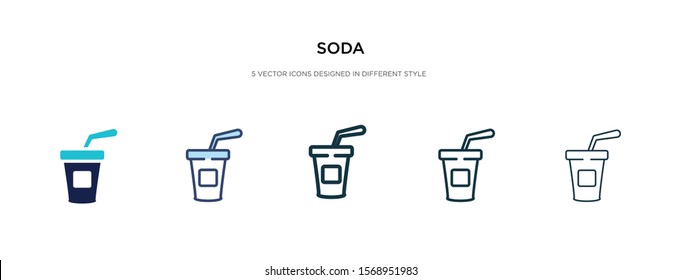 soda icon in different style vector illustration. two colored and black soda vector icons designed in filled, outline, line and stroke style can be used for web, mobile, ui