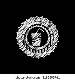soda icon drawn on a chalkboard