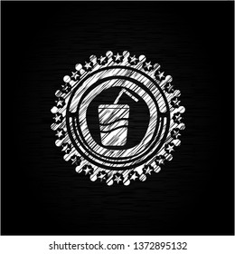 soda icon drawn on a chalkboard