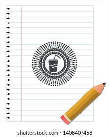 soda icon drawn in pencil. Vector Illustration. Detailed.