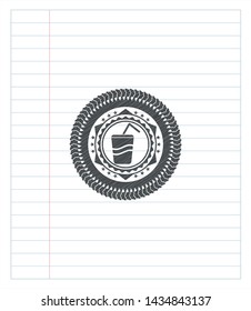 soda icon drawn in pencil. Vector Illustration. Detailed.