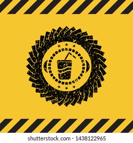 soda icon grunge warning sign emblem. Vector Illustration. Detailed.