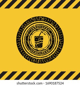 soda icon grunge warning sign emblem. Vector Illustration. Detailed.