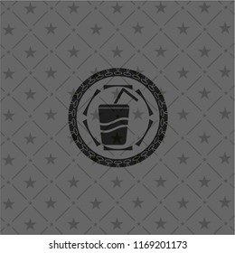 soda icon inside black badge