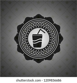 soda icon inside black badge