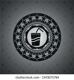 soda icon inside black badge