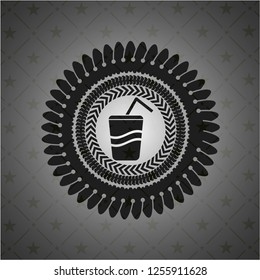soda icon inside black emblem