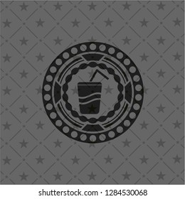 soda icon inside black emblem. Vintage.