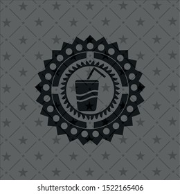 soda icon inside black emblem