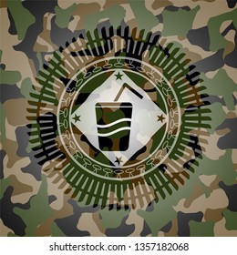 soda icon inside camo emblem