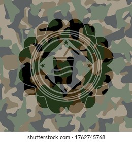 soda icon inside camo emblem. 