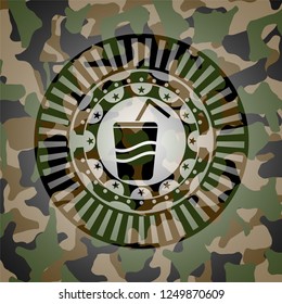 soda icon inside camo texture