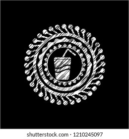 soda icon inside chalk emblem