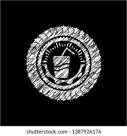 soda icon inside chalk emblem