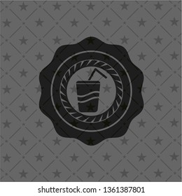 soda icon inside dark badge or emblem