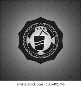 soda icon inside dark emblem