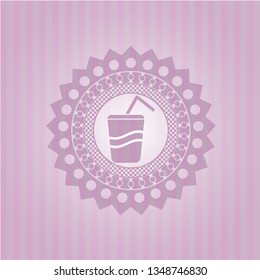 soda icon inside pink icon or emblem
