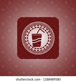 soda icon inside red icon or emblem