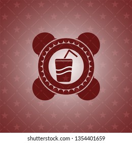 soda icon inside red icon or emblem