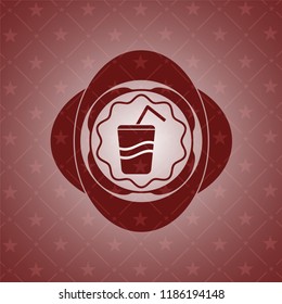soda icon inside retro red emblem