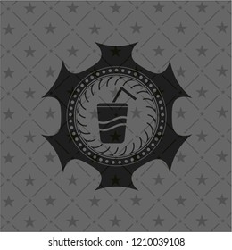 soda icon inside retro style black emblem