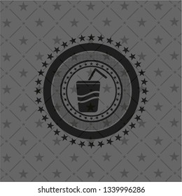 soda icon inside retro style black emblem