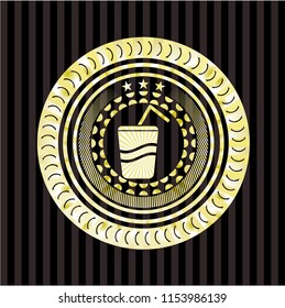 soda icon inside shiny emblem
