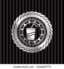 Soda-Symbol in Silber-Emblem oder Abzeichen. 