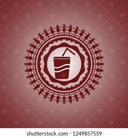 soda icon inside vintage red emblem