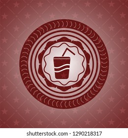 soda icon inside vintage red emblem