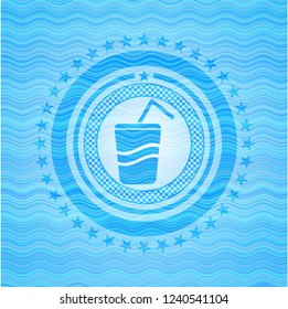 soda icon inside water representation badge.