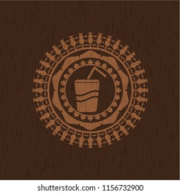 soda icon inside wood signboards