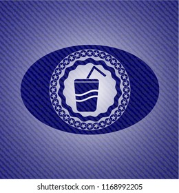 soda icon with jean texture