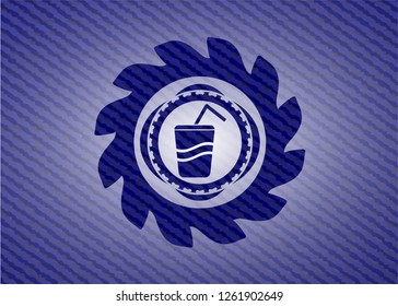soda icon with jean texture
