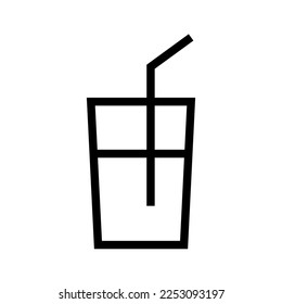 Soda icon line isolated on white background. Black flat thin icon on modern outline style. Linear symbol and editable stroke. Simple and pixel perfect stroke vector illustration