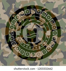 soda icon on camo texture