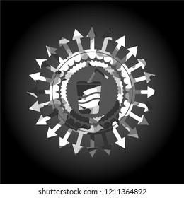 soda icon on grey camo pattern